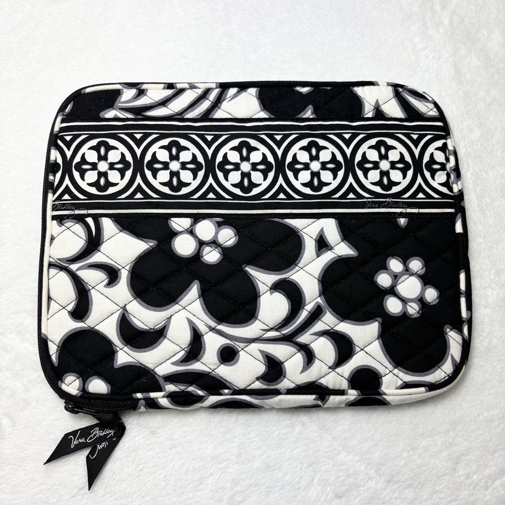 Vera Bradley Night & Day Black and White Floral‎ Quilted Tablet Sleeve
